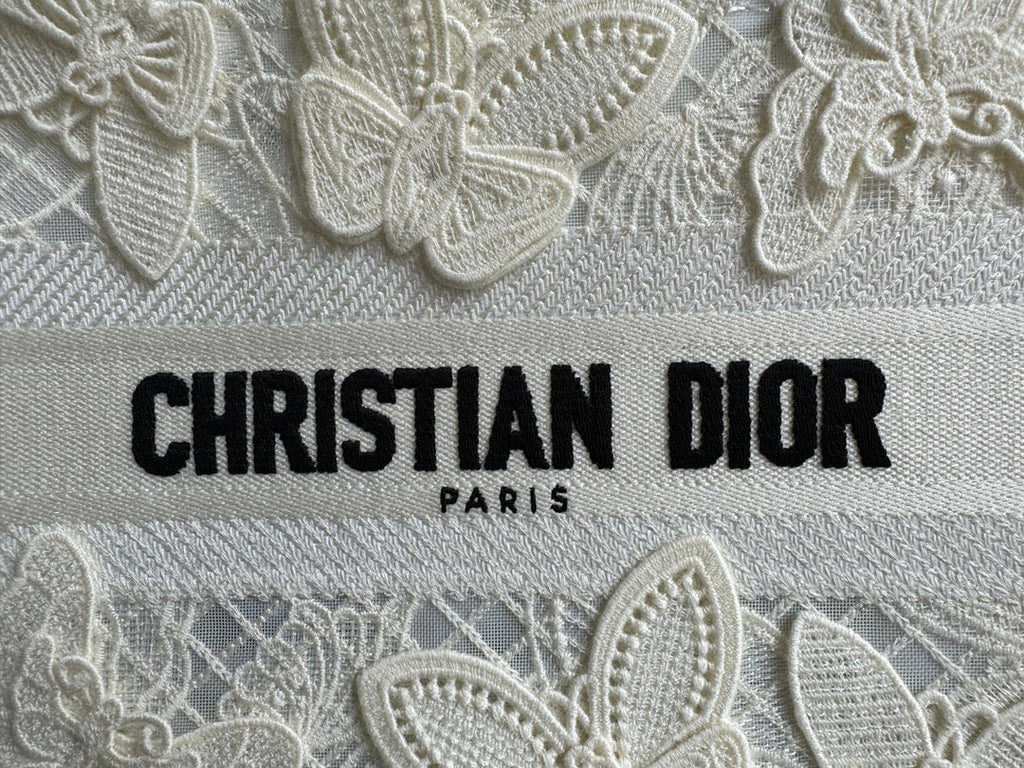 DIOR Small Book Tote 26.5cm Butterfly Zodiac White