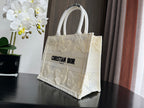 DIOR Small Book Tote 26.5cm Butterfly Zodiac White