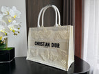 DIOR Medium Book Tote 36cm Butterfly Zodiac White