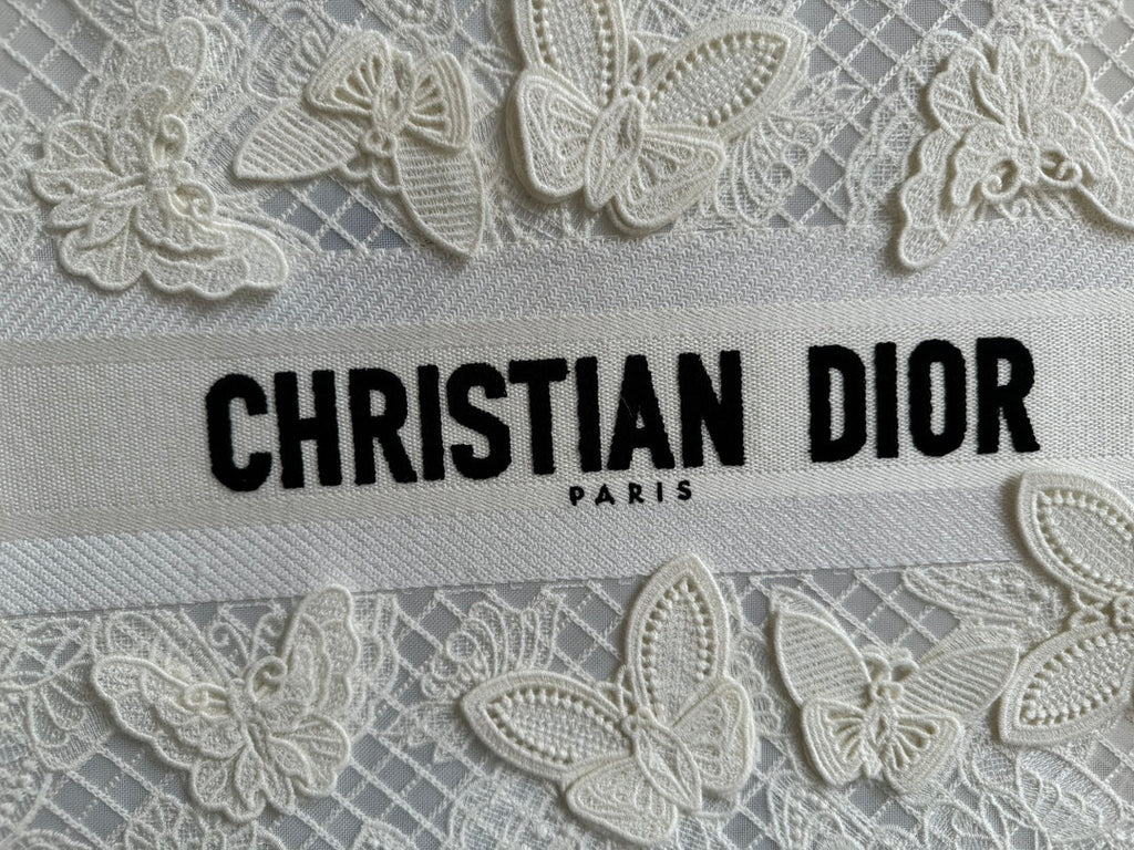 DIOR Large Book Tote 42cm Butterfly Zodiac White