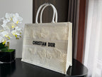 DIOR Large Book Tote 42cm Butterfly Zodiac White