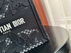 DIOR Small Book Tote 26.5cm Butterfly Zodiac Black