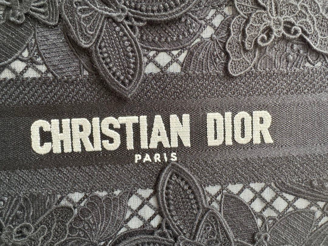 DIOR Small Book Tote 26.5cm Butterfly Zodiac Black