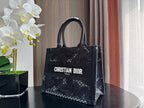 DIOR Small Book Tote 26.5cm Butterfly Zodiac Black