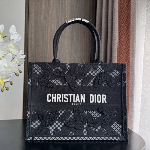 DIOR Medium Book Tote 36cm Butterfly Zodiac Black