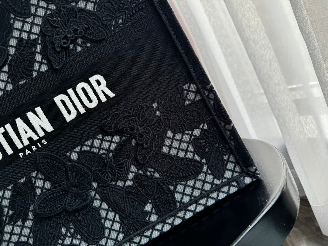 DIOR Large Book Tote 42cm Butterfly Zodiac Black