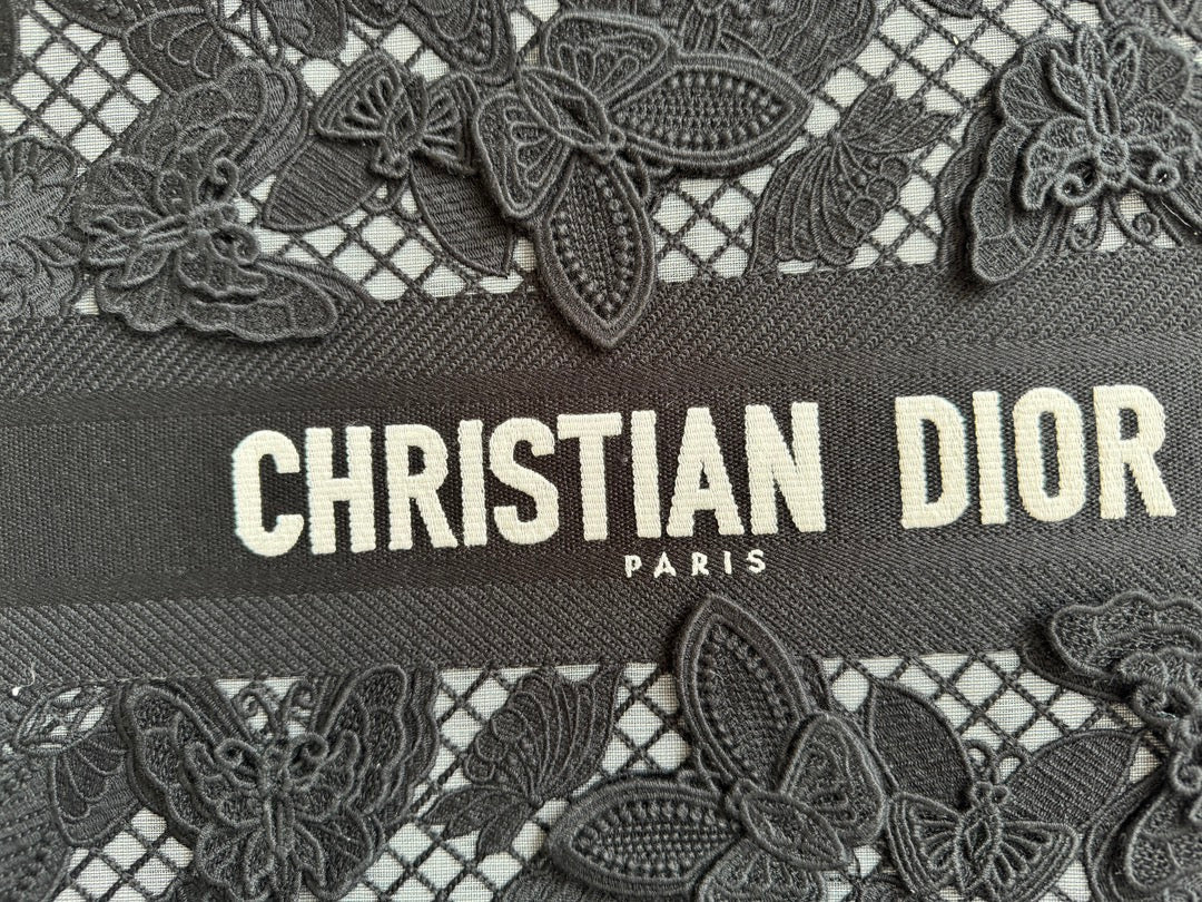 DIOR Large Book Tote 42cm Butterfly Zodiac Black