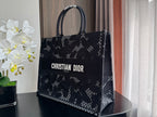 DIOR Large Book Tote 42cm Butterfly Zodiac Black
