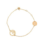 Fendi F Logo Rhinestone Bracelet 1A2723 Gold Plated