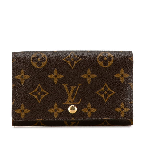 Louis Vuitton Monogram Bifold Wallet M61730 Brown PVC Leather