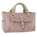 CELINE C Macadam Canvas Hand Bag Leather Pink  yb138