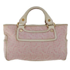 CELINE C Macadam Canvas Hand Bag Leather Pink  yb138