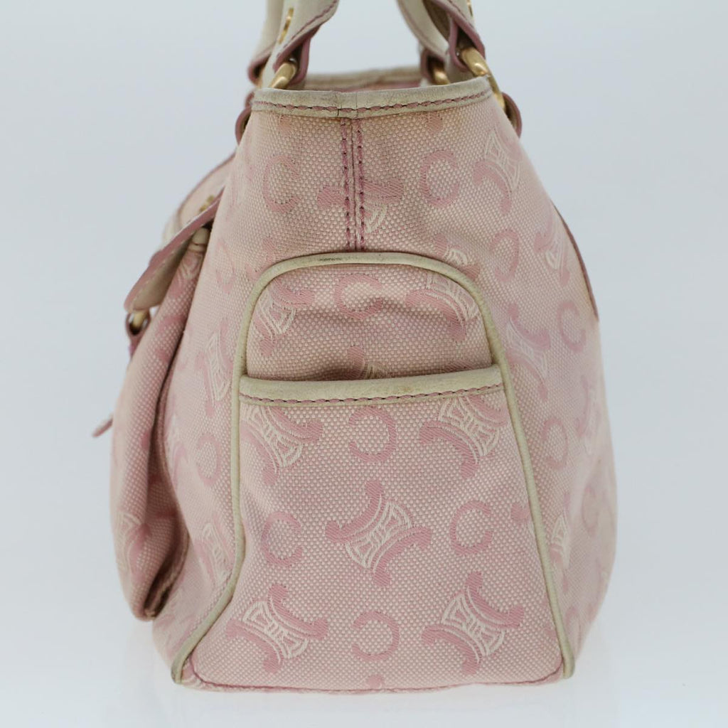CELINE C Macadam Canvas Hand Bag Leather Pink  yb138