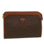 CELINE Macadam Canvas Clutch Bag PVC Leather Brown  yb352