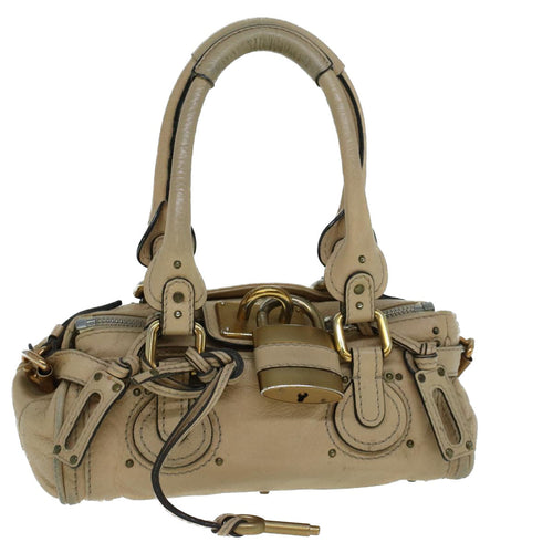 Chloe Paddington Shoulder Bag Leather Beige yb381