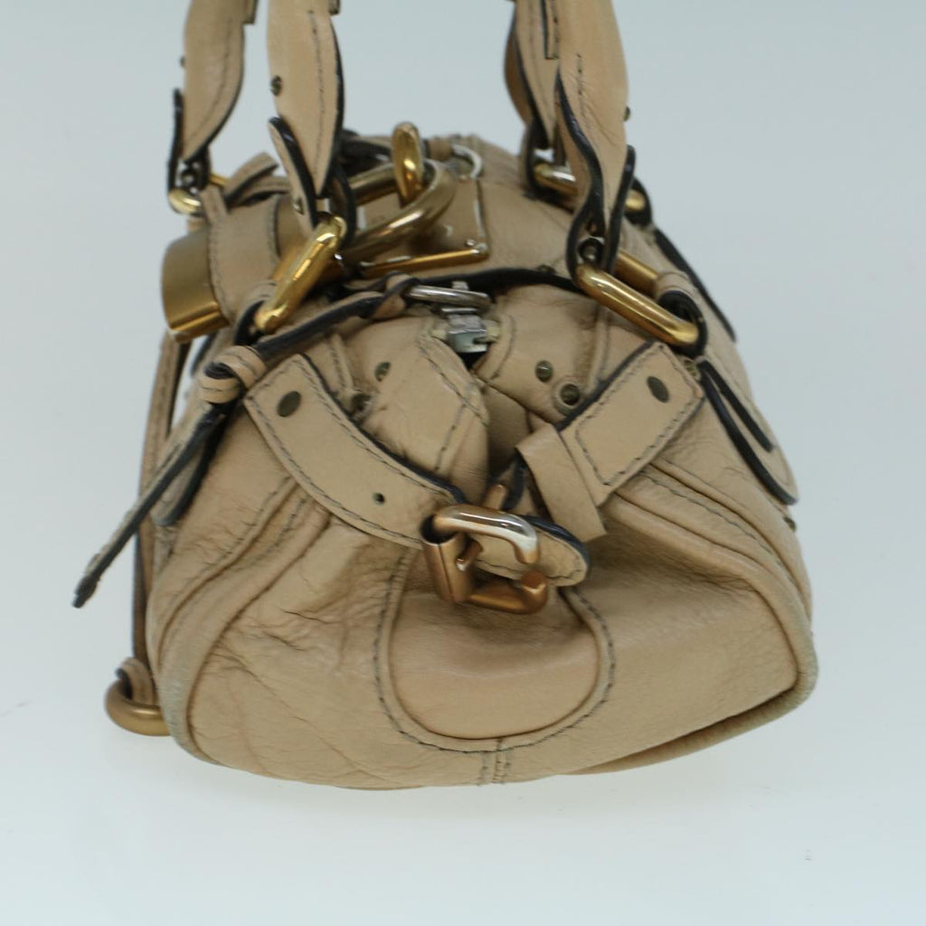 Chloe Paddington Shoulder Bag Leather Beige yb381