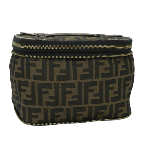 FENDI Zucca Canvas Vanity Cosmetic Pouch Black Brownyb401