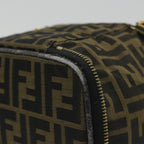 FENDI Zucca Canvas Vanity Cosmetic Pouch Black Brownyb401