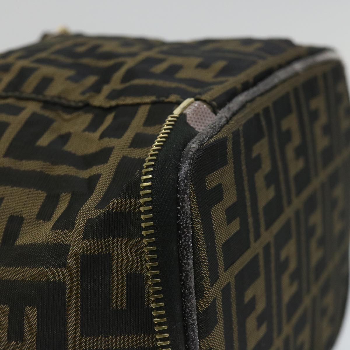 FENDI Zucca Canvas Vanity Cosmetic Pouch Black Brownyb401