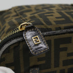 FENDI Zucca Canvas Vanity Cosmetic Pouch Black Brownyb401