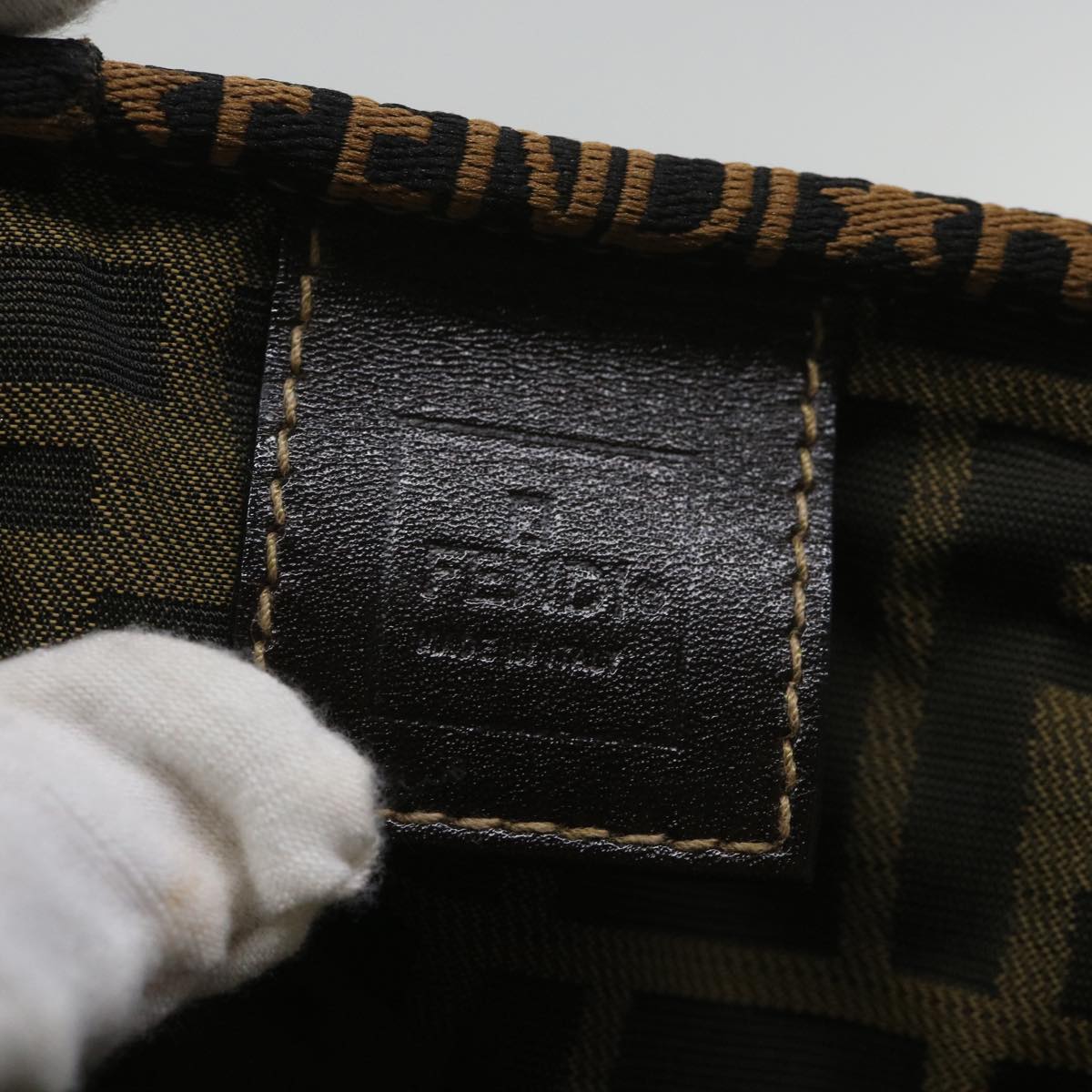 FENDI Zucca Canvas Vanity Cosmetic Pouch Black Brownyb401