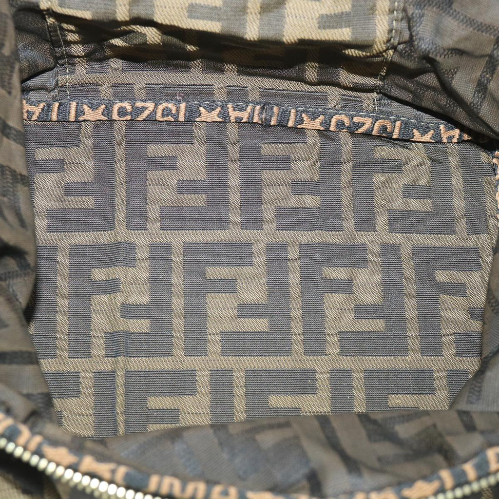 FENDI Zucca Canvas Vanity Cosmetic Pouch Black Brownyb401
