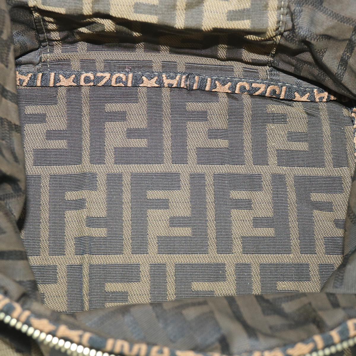 FENDI Zucca Canvas Vanity Cosmetic Pouch Black Brownyb401