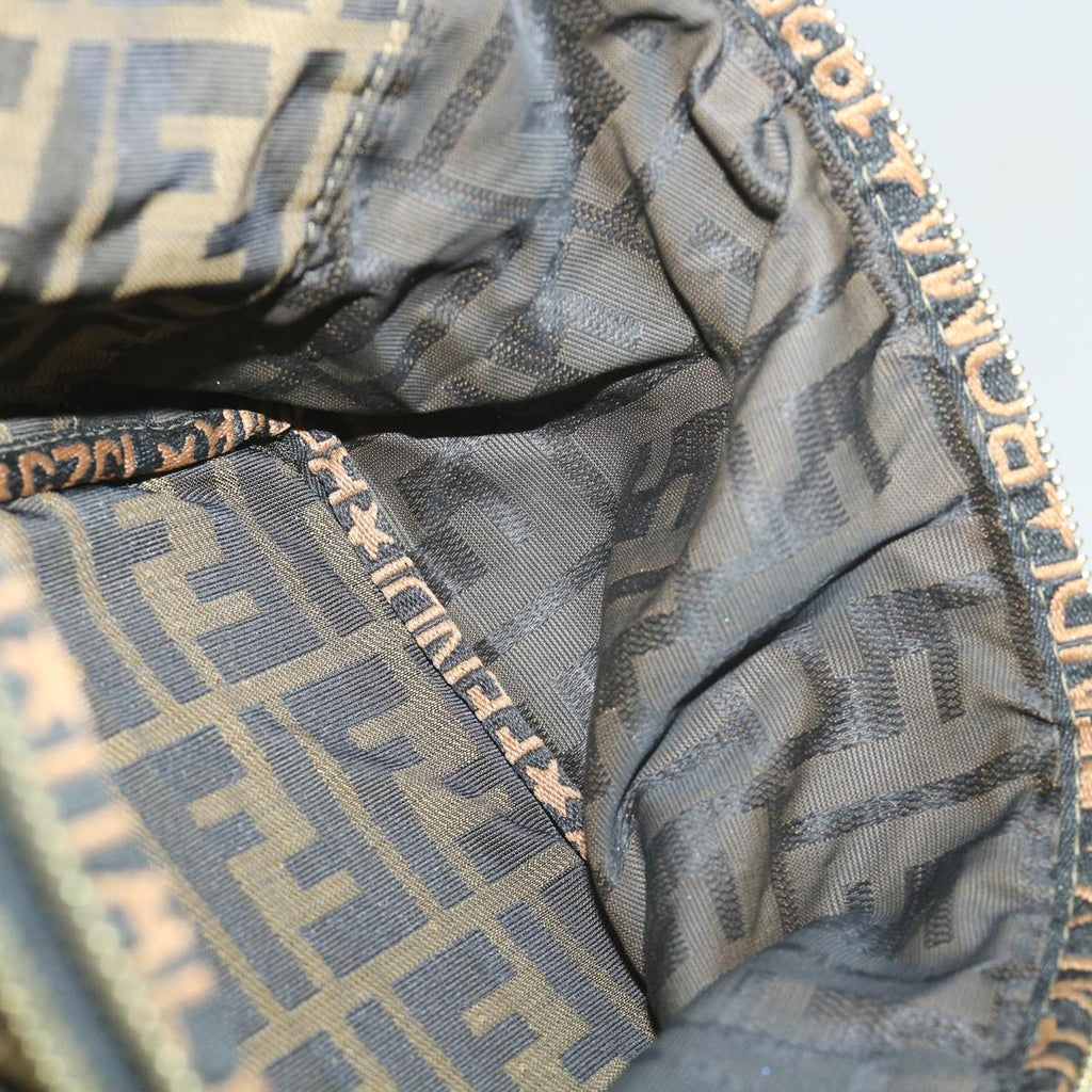 FENDI Zucca Canvas Vanity Cosmetic Pouch Black Brownyb401