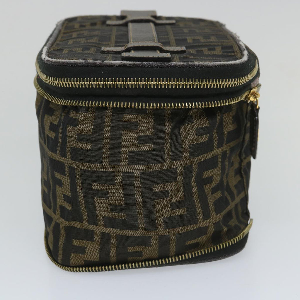 FENDI Zucca Canvas Vanity Cosmetic Pouch Black Brownyb401