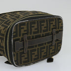 FENDI Zucca Canvas Vanity Cosmetic Pouch Black Brownyb401