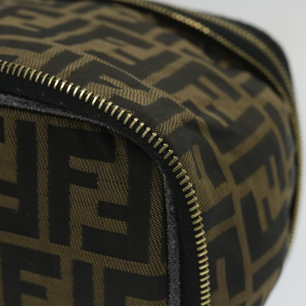 FENDI Zucca Canvas Vanity Cosmetic Pouch Black Brownyb401