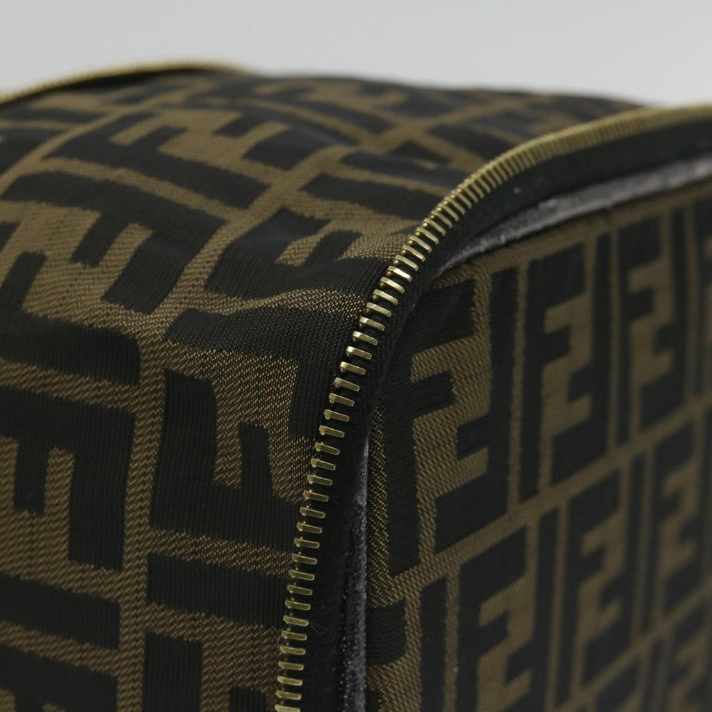FENDI Zucca Canvas Vanity Cosmetic Pouch Black Brownyb401