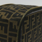 FENDI Zucca Canvas Vanity Cosmetic Pouch Black Brownyb401