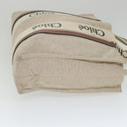 Chloe Woody Large Tote Bag Canvas Beige yb415