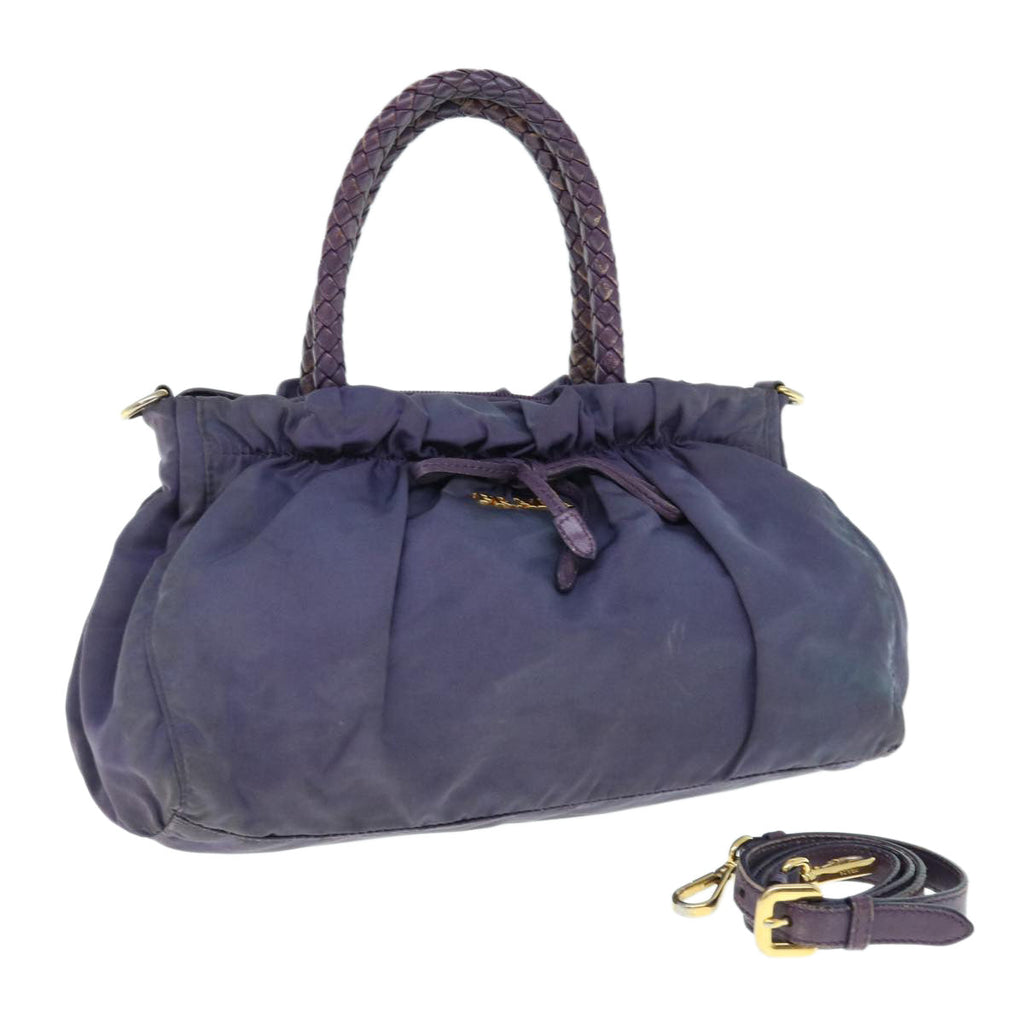 PRADA Hand Bag Nylon 2way Purple  yb458