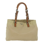 PRADA Tote Bag Nylon Beige  yb466