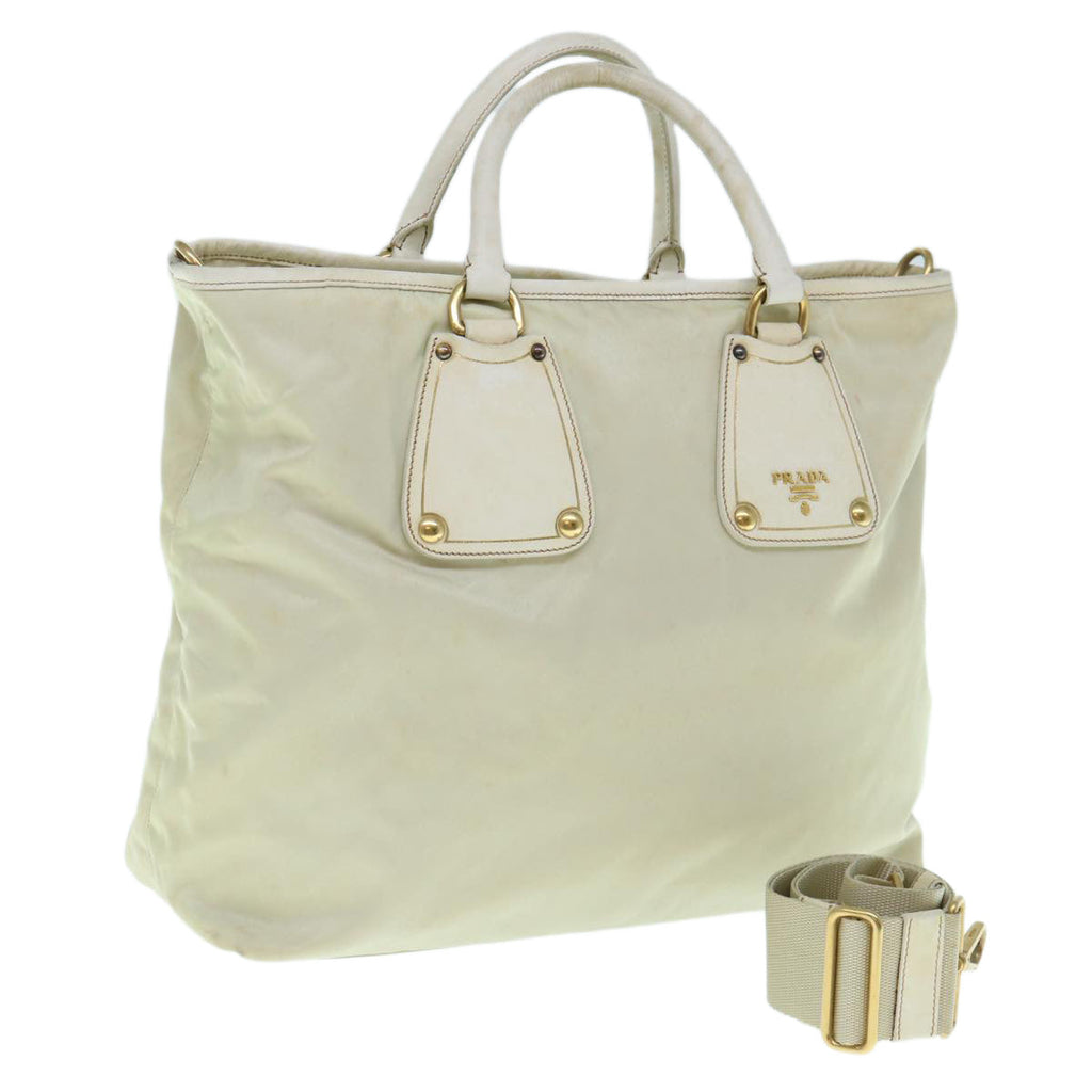 PRADA Hand Bag Nylon 2way Beige  yb469