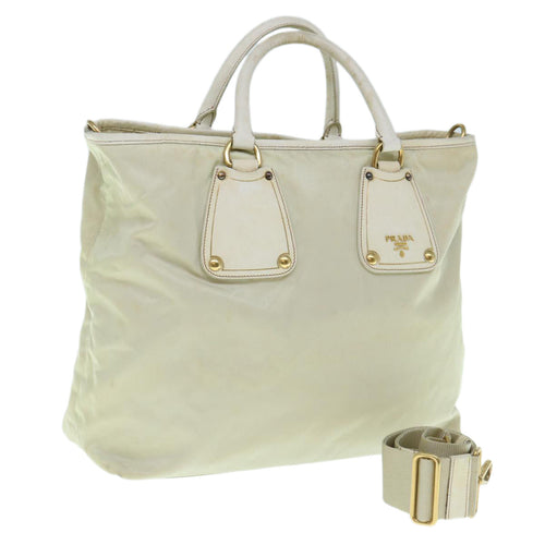 PRADA Hand Bag Nylon 2way Beige  yb469