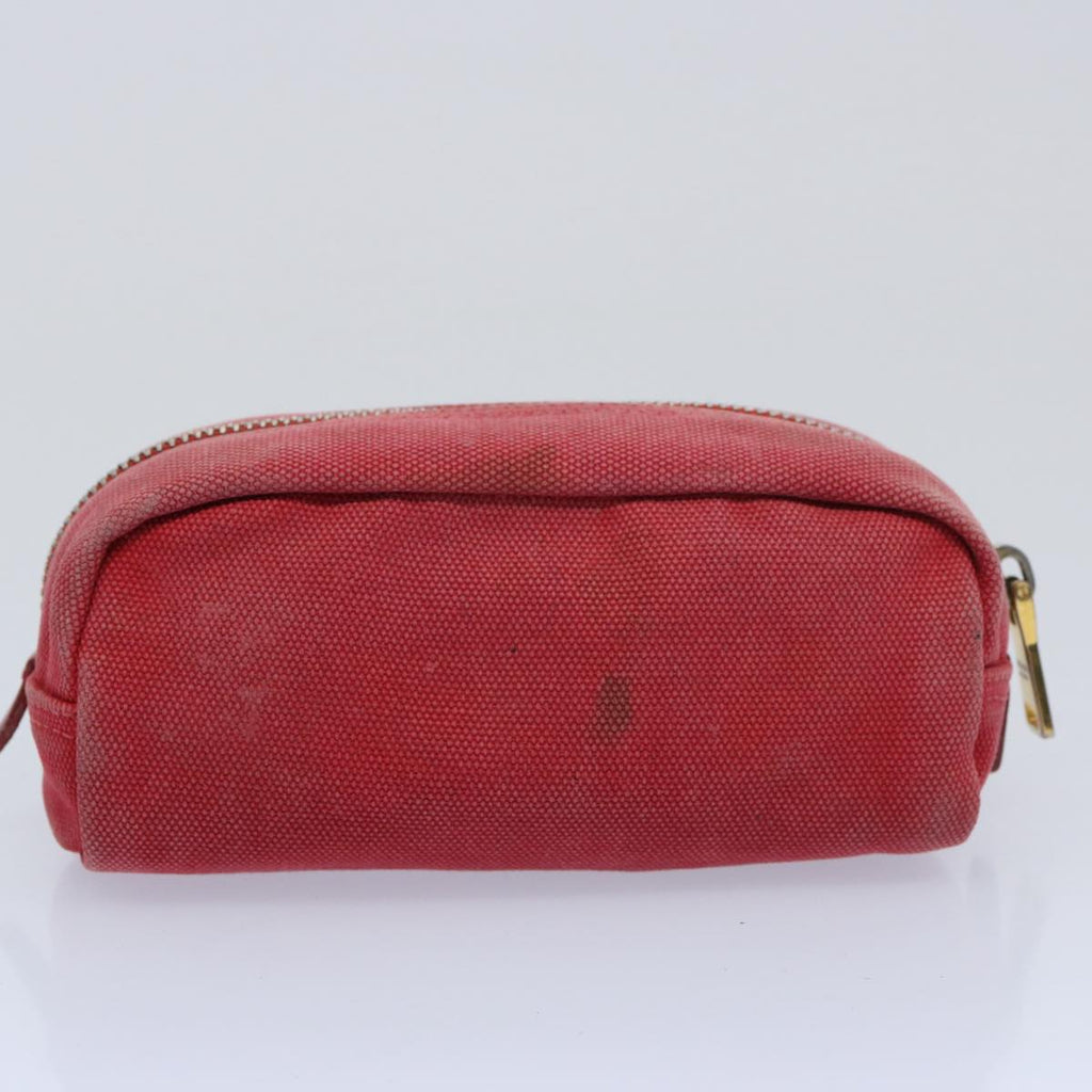 PRADA Wallet Pouch Canvas Leather 2Set Red Pink  yb473