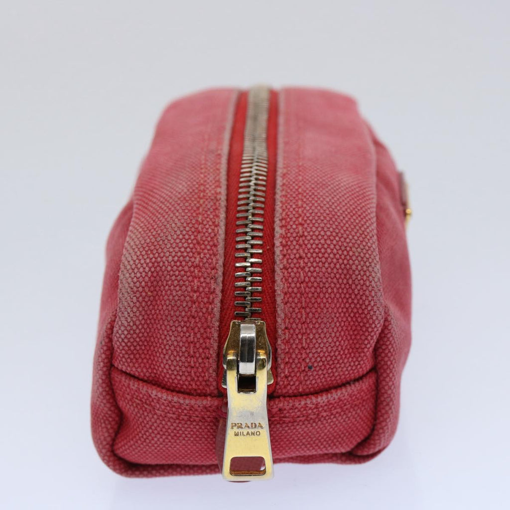 PRADA Wallet Pouch Canvas Leather 2Set Red Pink  yb473