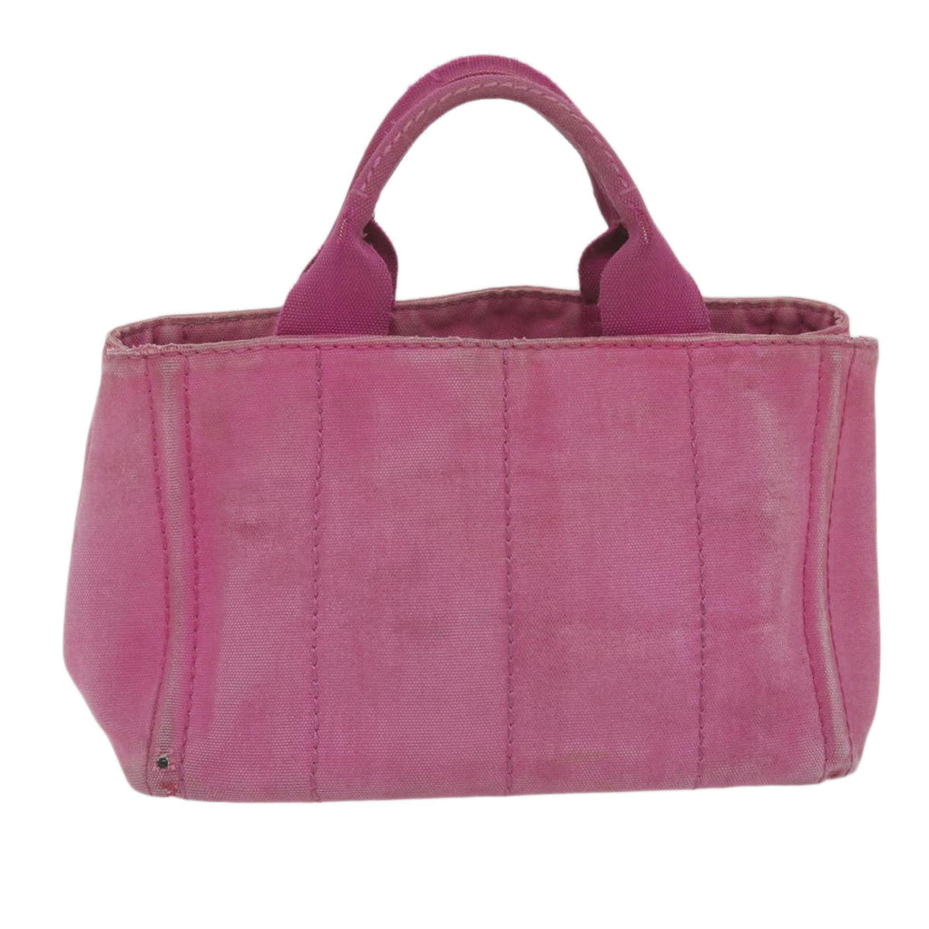 PRADA Canapa PM Hand Bag Canvas Pink  yb475