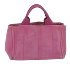 PRADA Canapa PM Hand Bag Canvas Pink  yb475