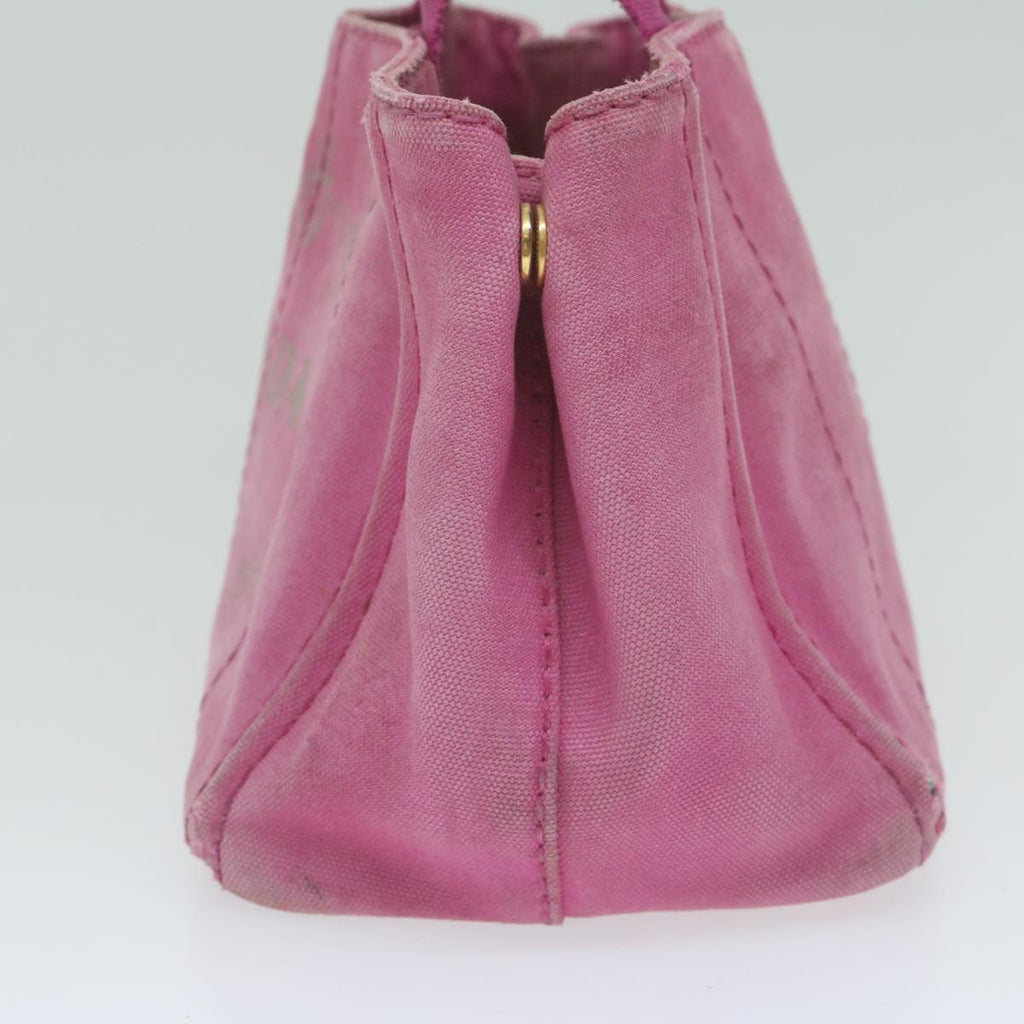 PRADA Canapa PM Hand Bag Canvas Pink  yb475
