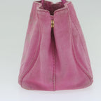 PRADA Canapa PM Hand Bag Canvas Pink  yb475