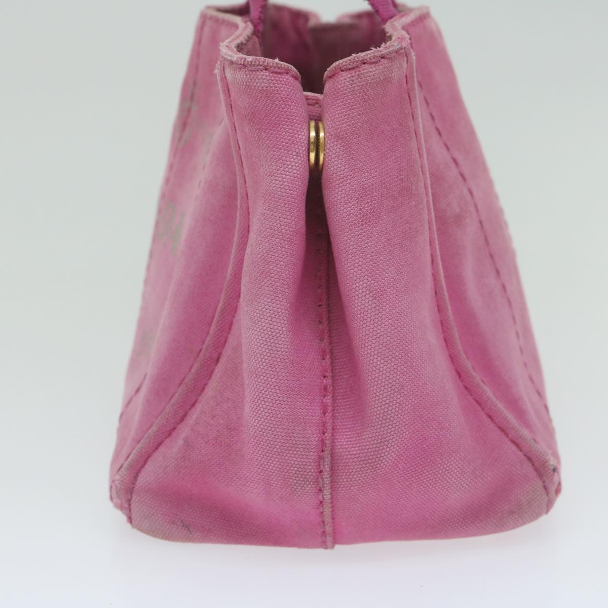 PRADA Canapa PM Hand Bag Canvas Pink  yb475