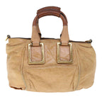 Chloe Etel Shoulder Bag Leather 2way Beige yb501