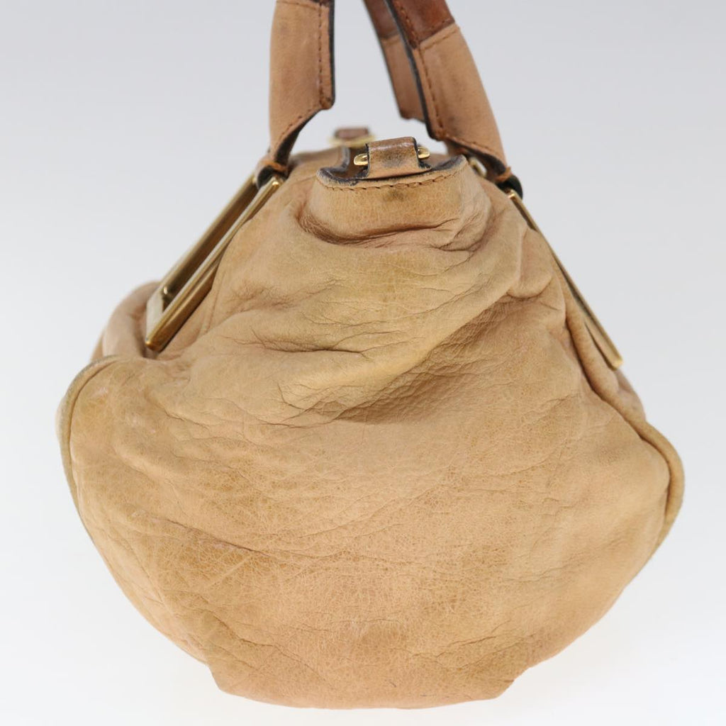 Chloe Etel Shoulder Bag Leather 2way Beige yb501