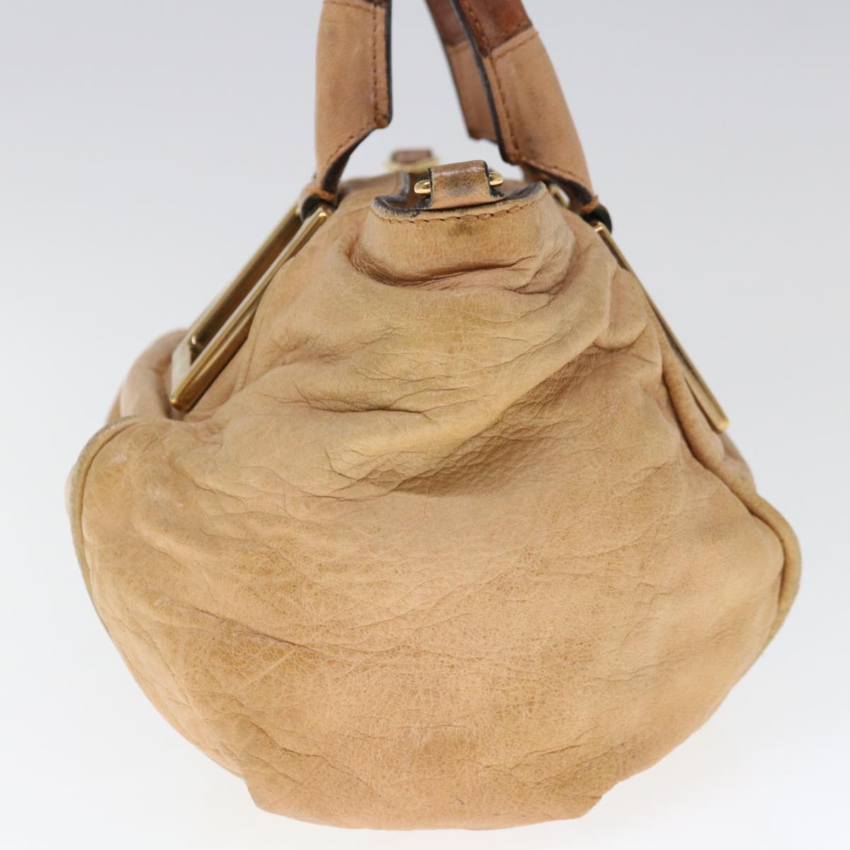 Chloe Etel Shoulder Bag Leather 2way Beige yb501