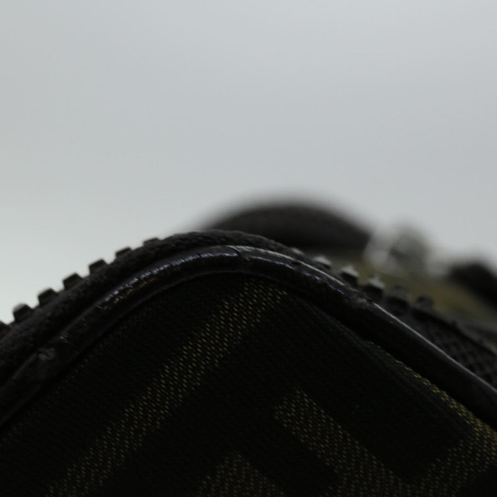 FENDI Zucca Canvas Vanity Hand Bag Brown Blackyb514