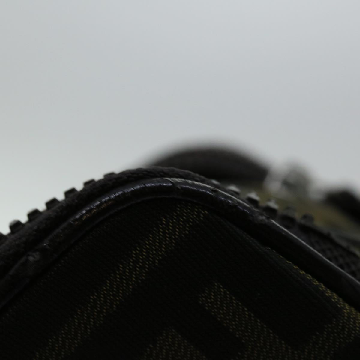 FENDI Zucca Canvas Vanity Hand Bag Brown Blackyb514